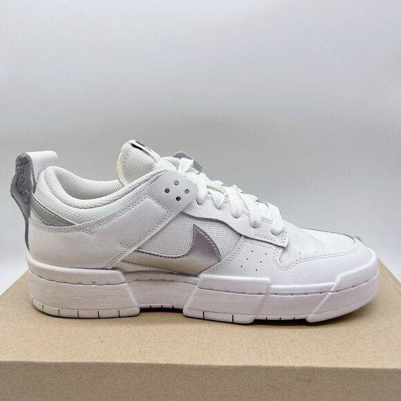 Nike Dunk Low Disrupt White Silver Black DJ6226-100 Running Shoes Women’s US 10 - Picture 8 of 12